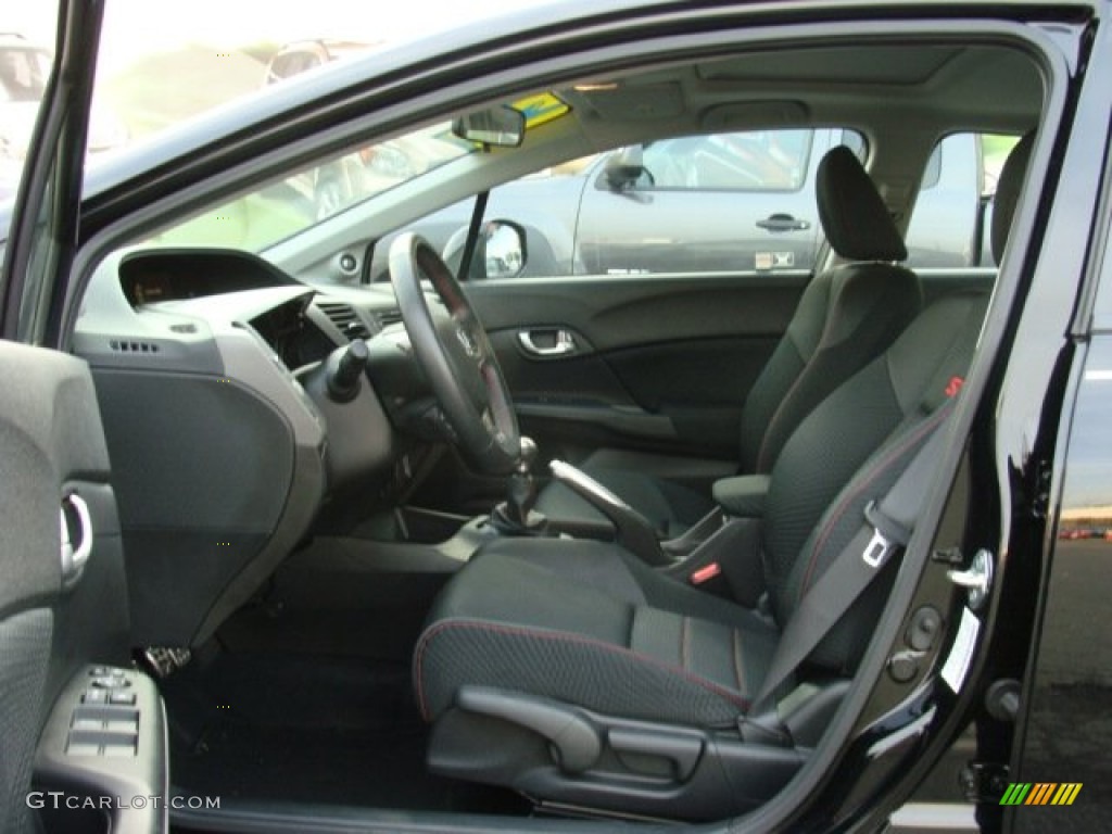 Black Interior 2012 Honda Civic Si Sedan Photo #74162897