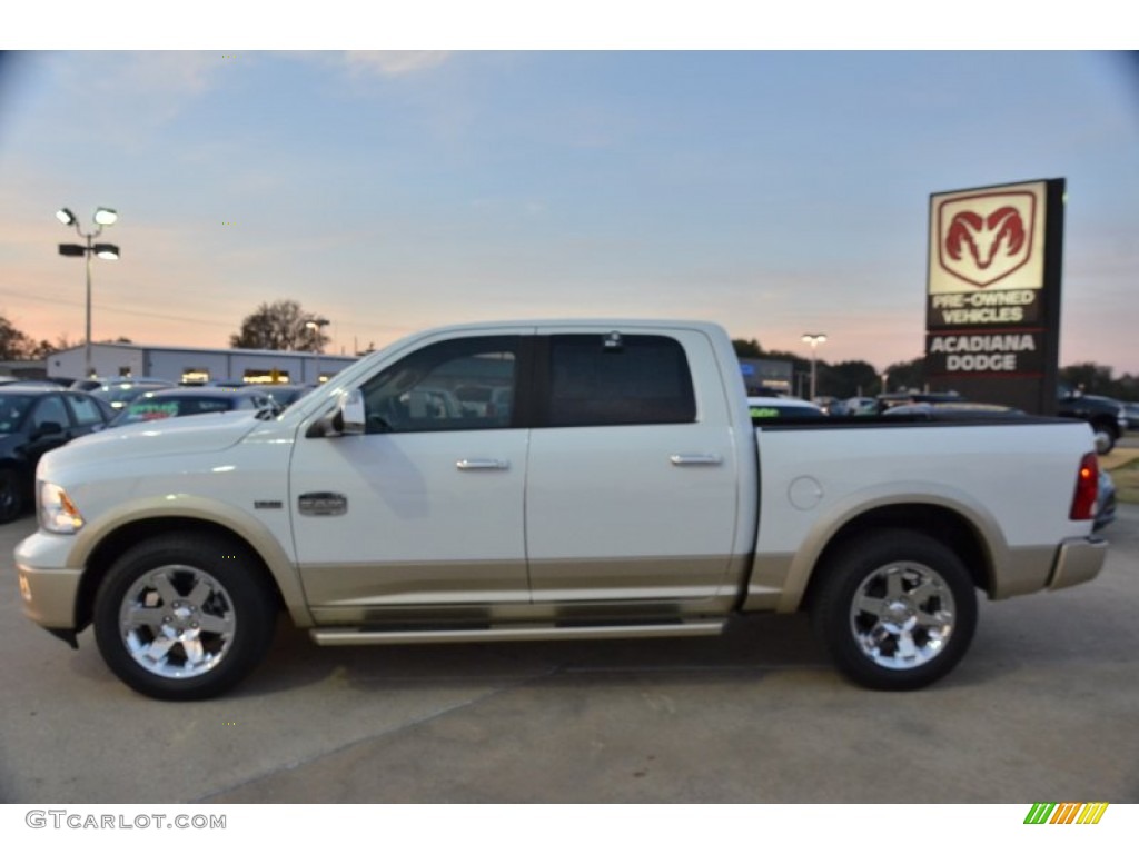 2011 Ram 1500 Laramie Longhorn Crew Cab - Bright White / Light Pebble Beige/Bark Brown photo #2