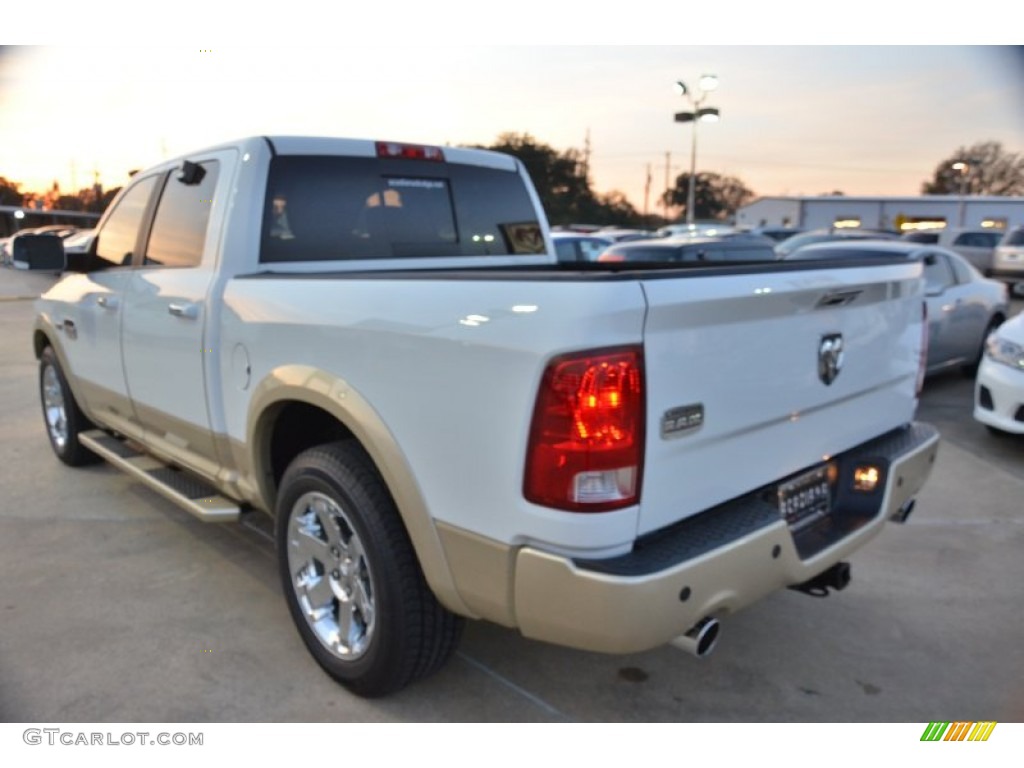 2011 Ram 1500 Laramie Longhorn Crew Cab - Bright White / Light Pebble Beige/Bark Brown photo #3