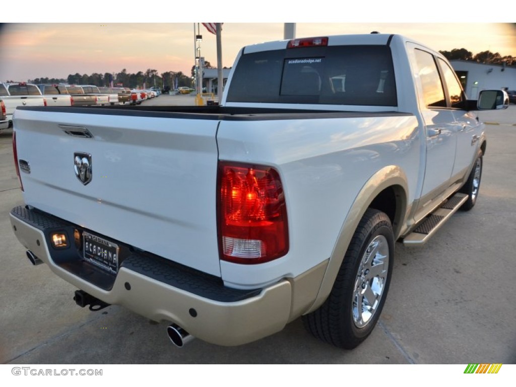 2011 Ram 1500 Laramie Longhorn Crew Cab - Bright White / Light Pebble Beige/Bark Brown photo #6