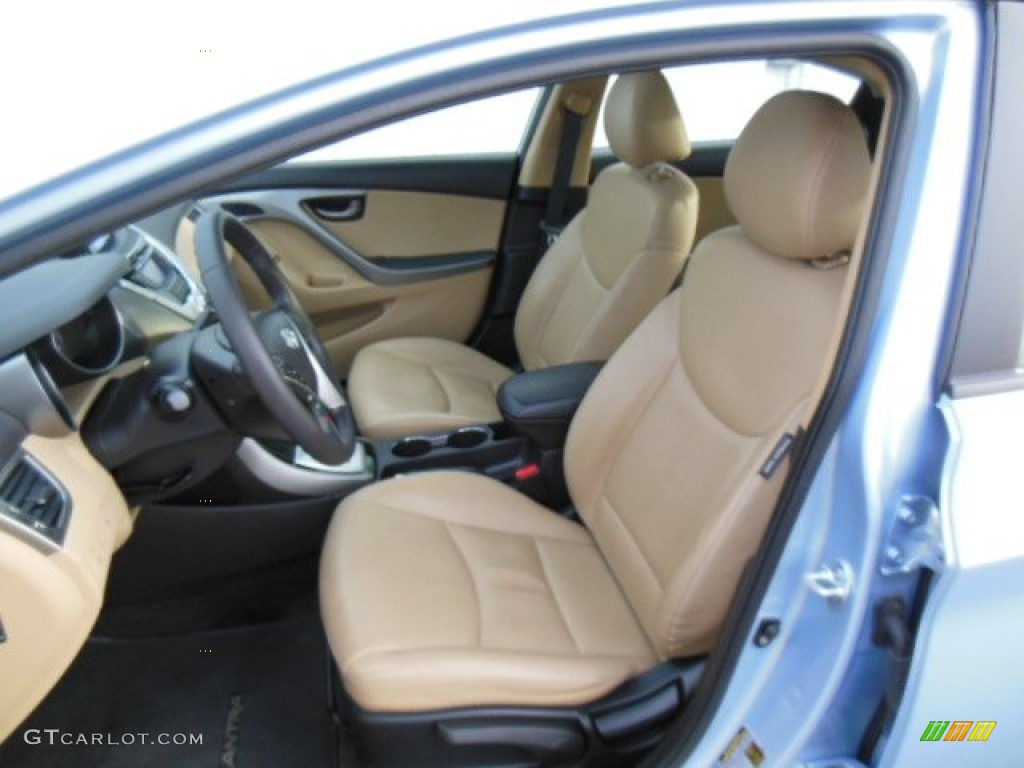 2012 Elantra Limited - Blue Sky Metallic / Beige photo #11