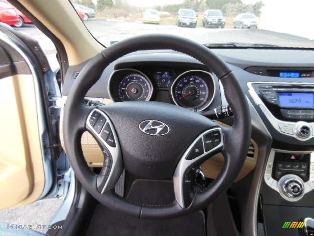 2012 Elantra Limited - Blue Sky Metallic / Beige photo #21