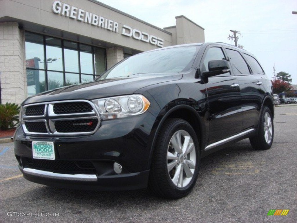 2013 Durango Crew - Brilliant Black Crystal Pearl / Dark Graystone/Medium Graystone photo #1