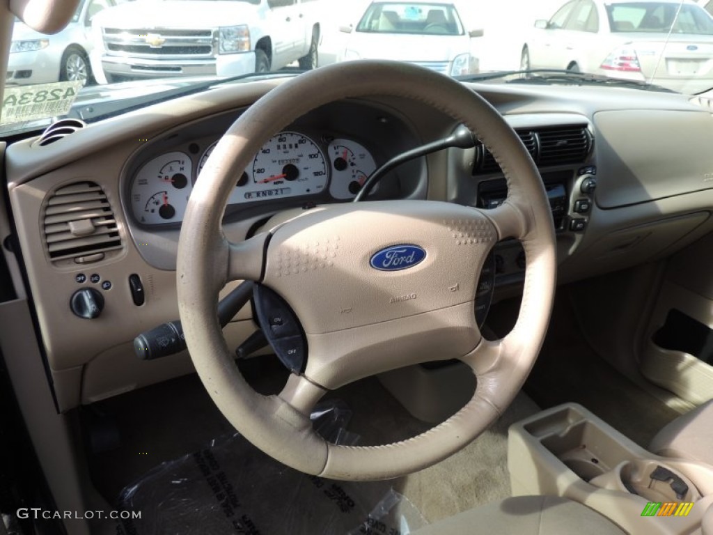 2003 Ford Explorer Sport XLT Medium Parchment Beige Steering Wheel Photo #74170752
