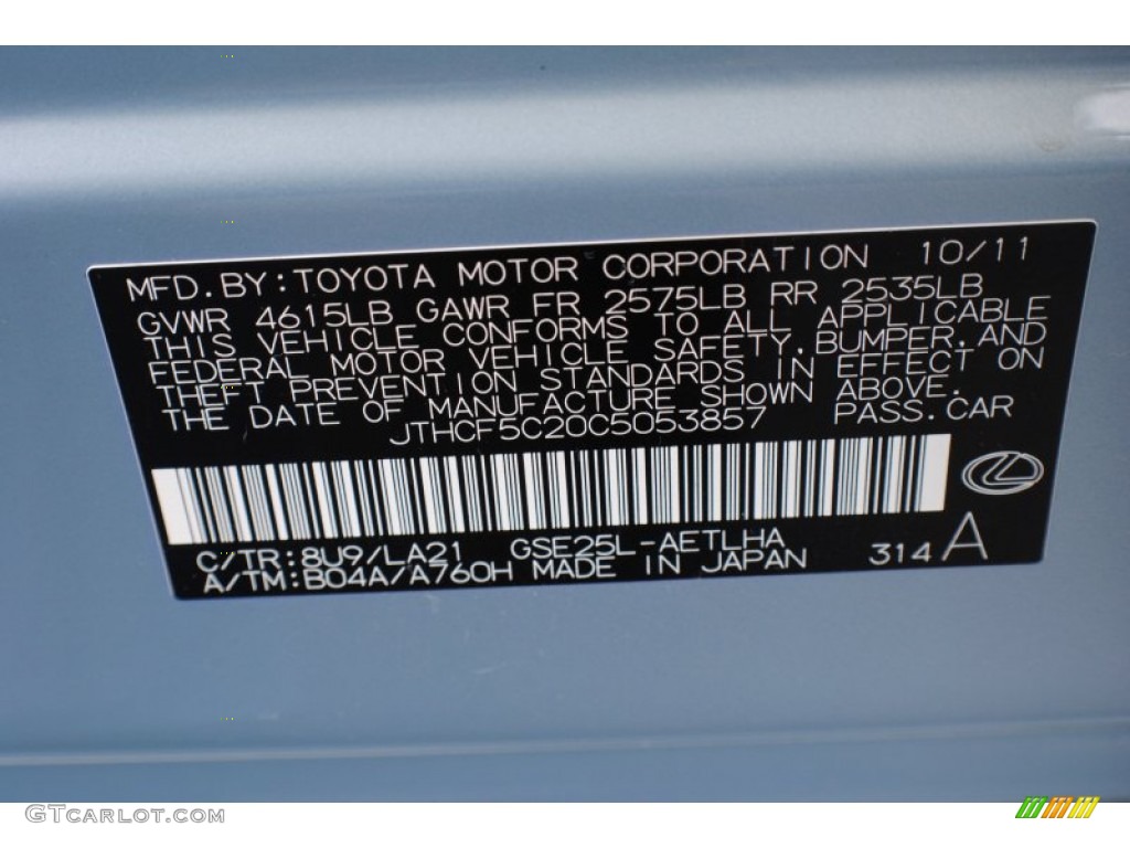 2012 IS 250 AWD - Cerulean Blue / Black photo #21