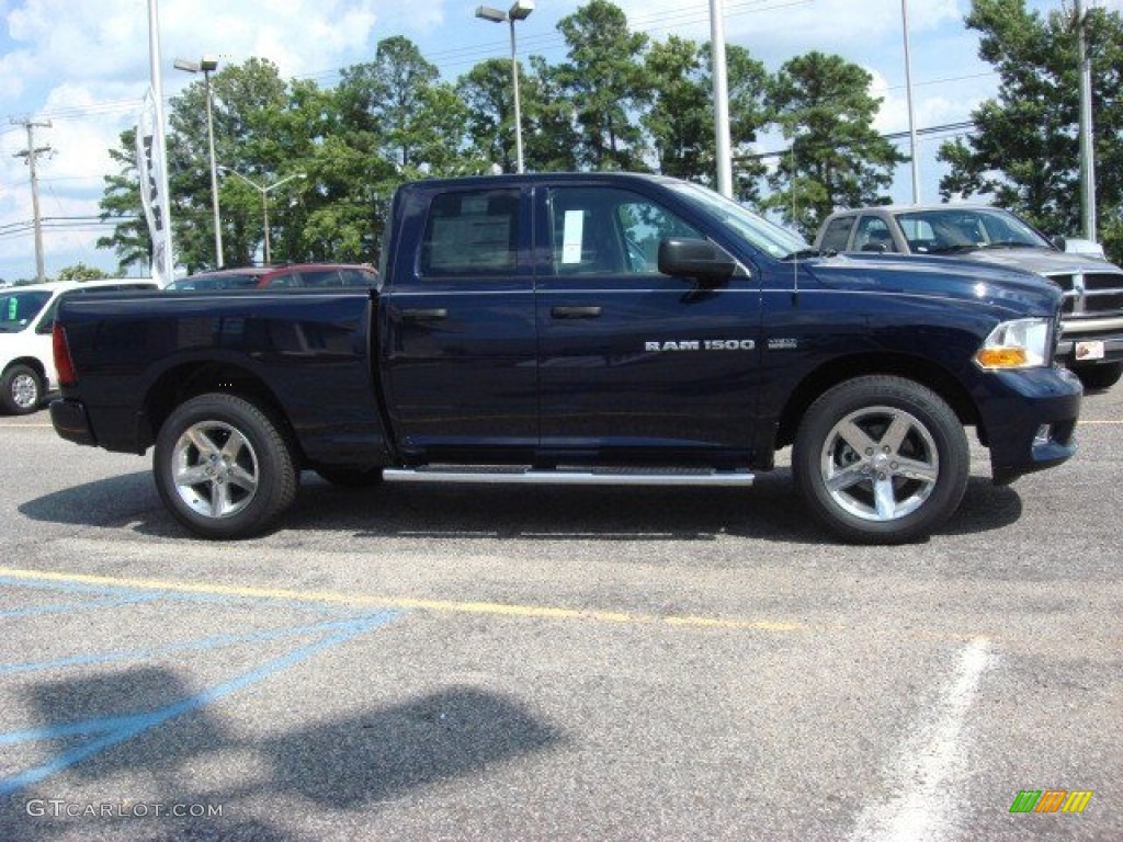 2012 Ram 1500 Express Quad Cab 4x4 - True Blue Pearl / Dark Slate Gray/Medium Graystone photo #4