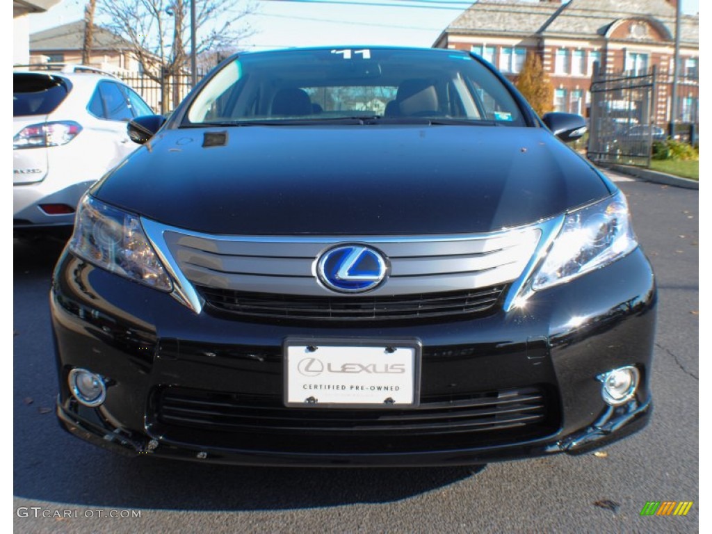 2011 HS 250h Hybrid Premium - Obsidian Black / Black/Brown Walnut photo #2