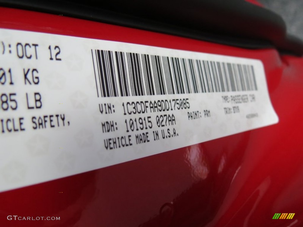 2013 Dart SE - Redline 2-Coat Pearl / Black photo #11