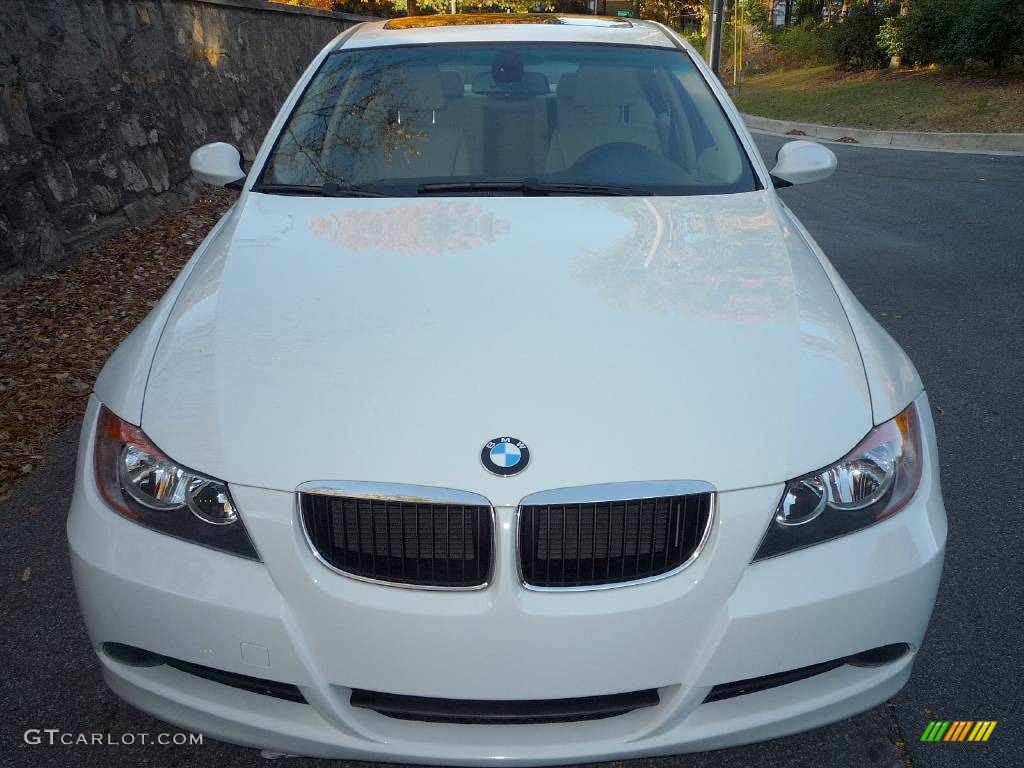2006 3 Series 325i Sedan - Alpine White / Beige photo #13