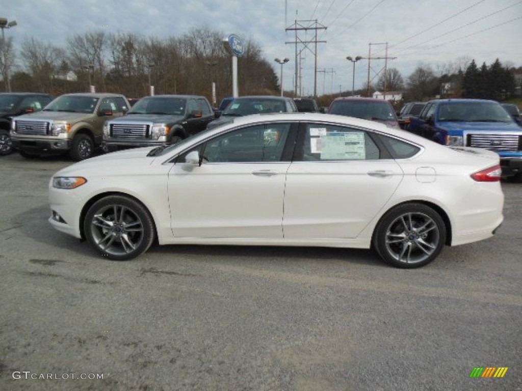 White Platinum Metallic Tri-coat 2013 Ford Fusion Titanium AWD Exterior Photo #74183323