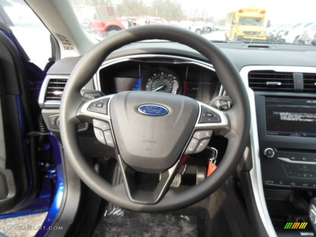 2013 Ford Fusion SE 1.6 EcoBoost Charcoal Black Steering Wheel Photo #74184016