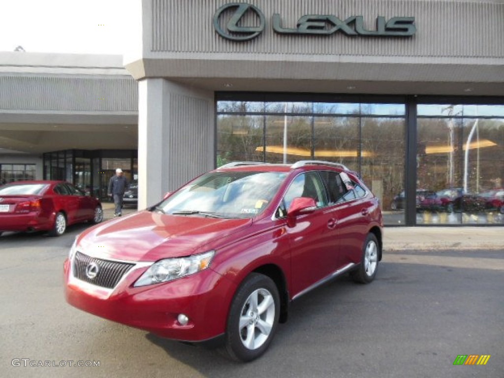 2010 RX 350 AWD - Matador Red Mica / Black/Brown Walnut photo #1