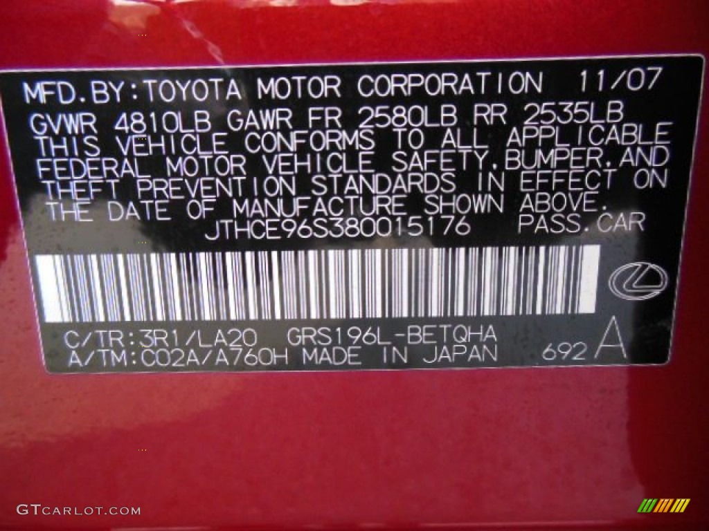 2008 GS 350 AWD - Matador Red Mica / Black photo #20