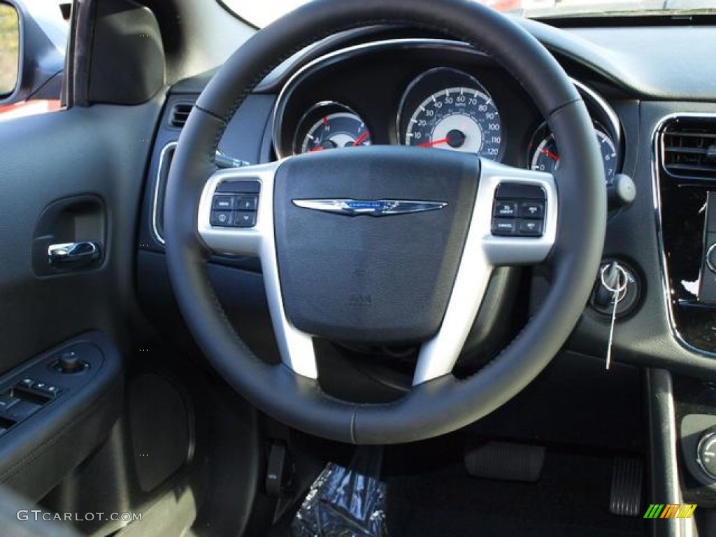 2013 Chrysler 200 Touring Sedan Black Steering Wheel Photo #74194099