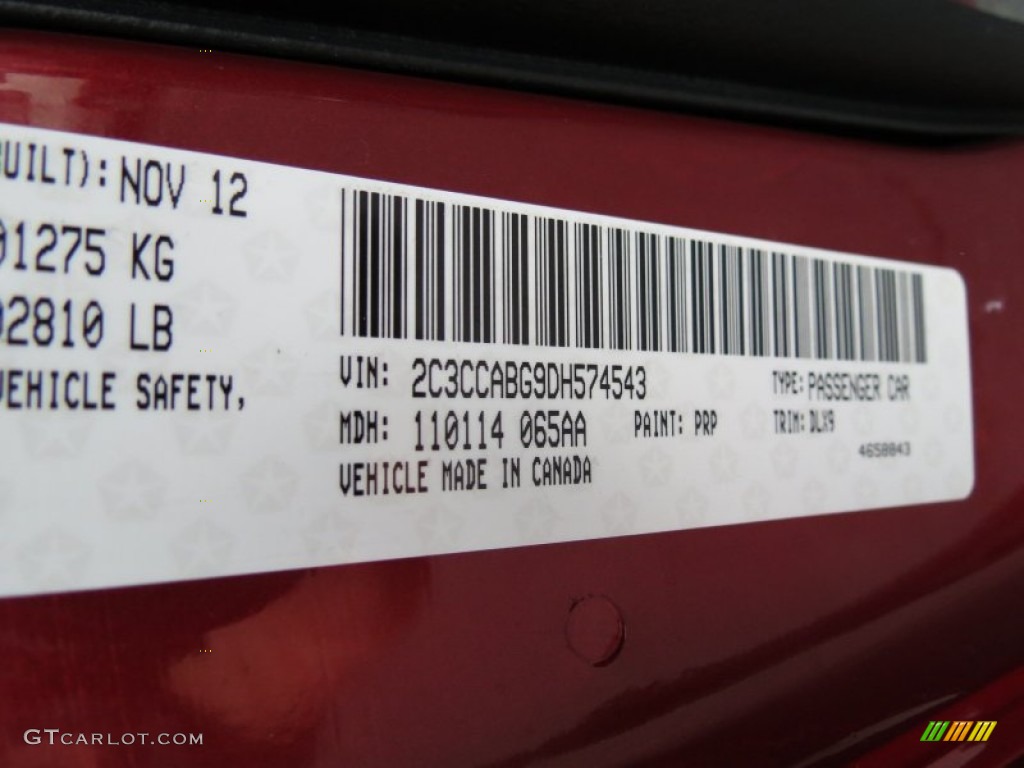 2013 300 Color Code PRP for Deep Cherry Red Crystal Pearl Photo #74195339