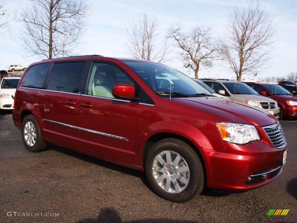 2013 Town & Country Touring - Deep Cherry Red Crystal Pearl / Dark Frost Beige/Medium Frost Beige photo #2