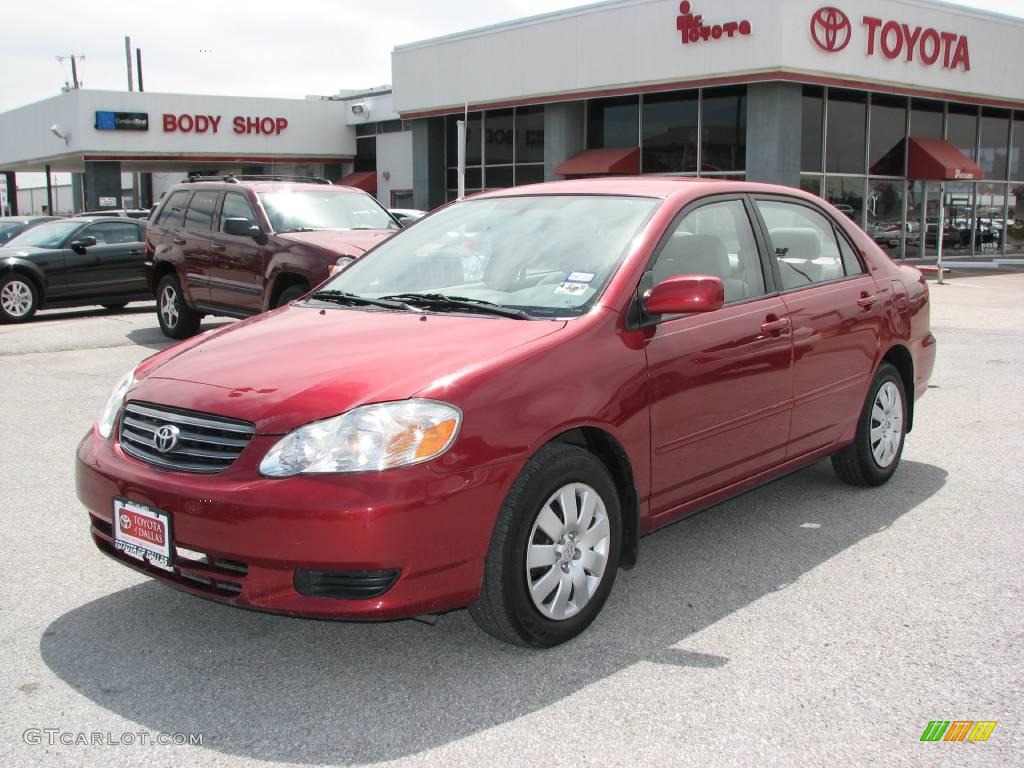 2004 Corolla LE - Impulse Red / Pebble Beige photo #2