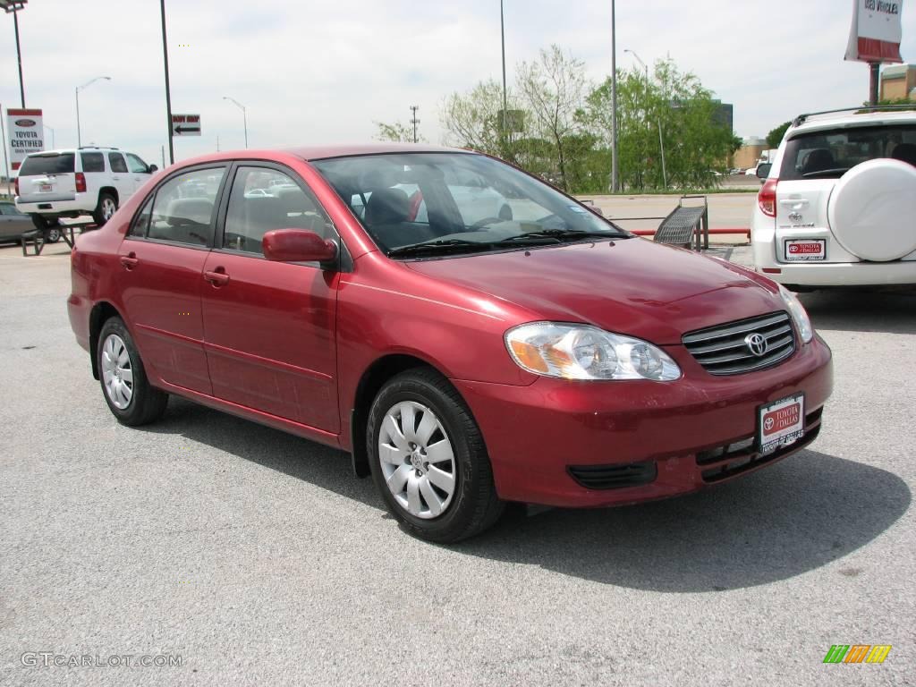 2004 Corolla LE - Impulse Red / Pebble Beige photo #4