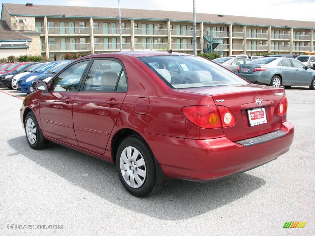 2004 Corolla LE - Impulse Red / Pebble Beige photo #8