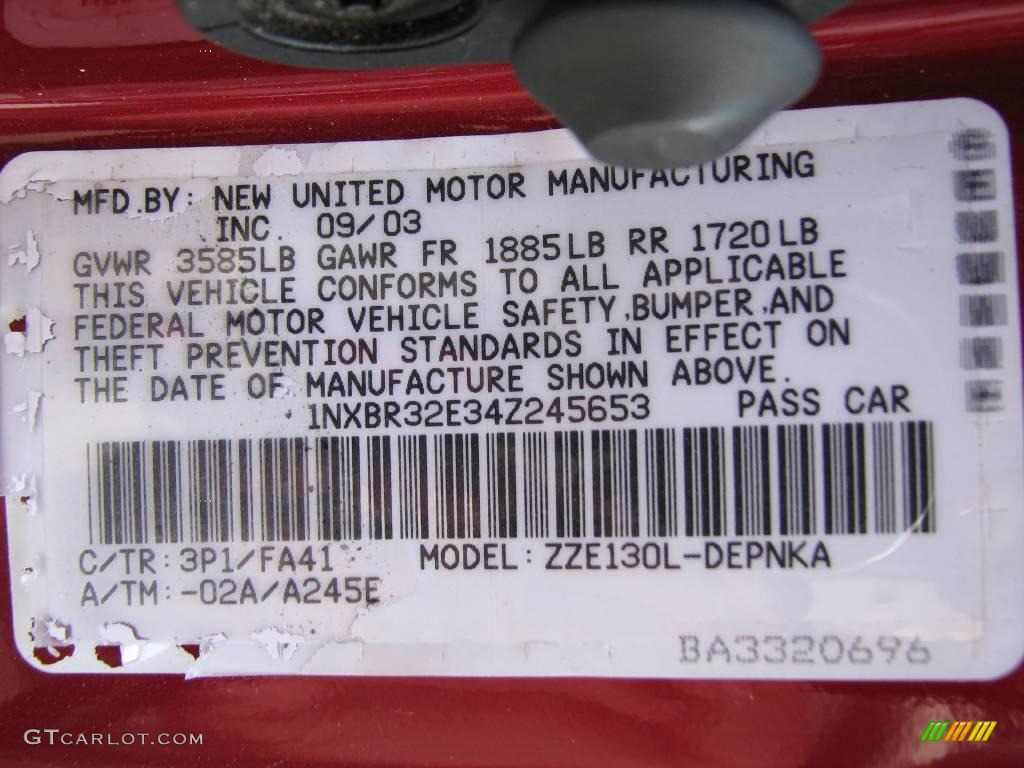 2004 Corolla LE - Impulse Red / Pebble Beige photo #15