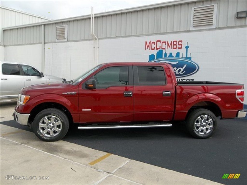 2013 F150 XLT SuperCrew - Ruby Red Metallic / Steel Gray photo #3