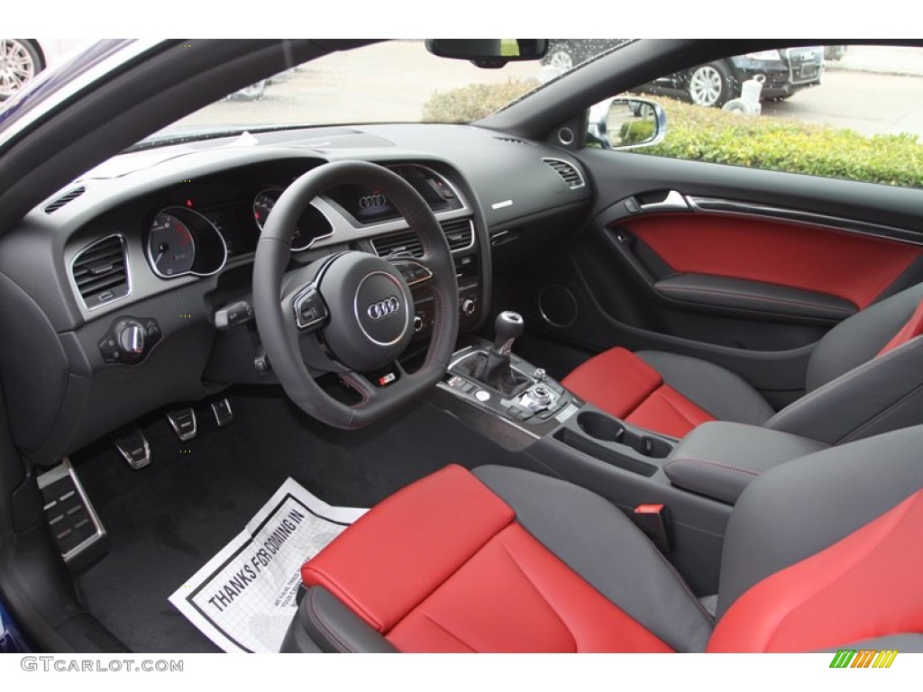 Black/Magma Red Interior 2013 Audi S5 3.0 TFSI quattro Coupe Photo #74204680