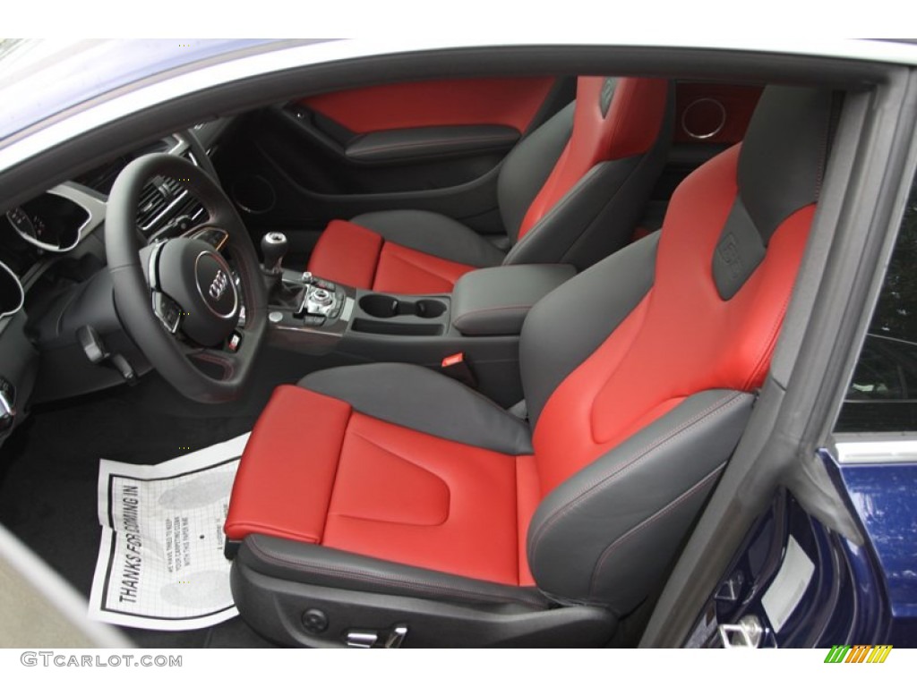 Black/Magma Red Interior 2013 Audi S5 3.0 TFSI quattro Coupe Photo #74204696