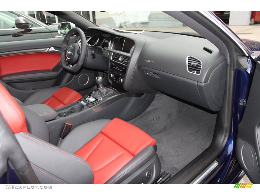 Black/Magma Red Interior 2013 Audi S5 3.0 TFSI quattro Coupe Photo #74204830