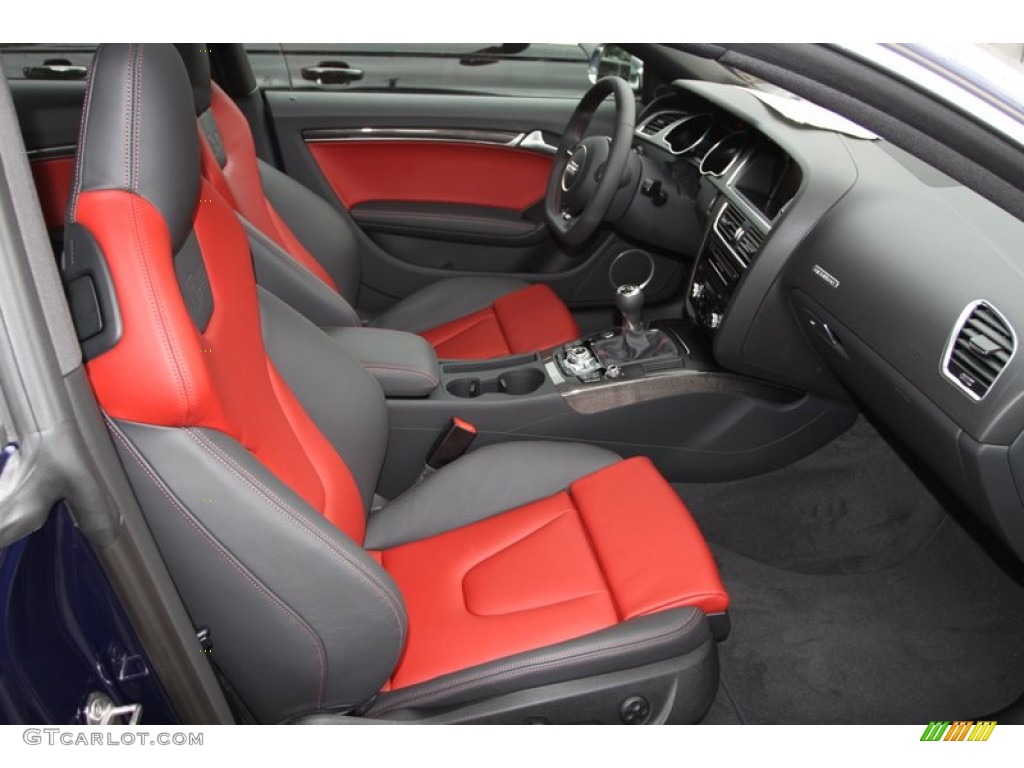 Black/Magma Red Interior 2013 Audi S5 3.0 TFSI quattro Coupe Photo #74204850