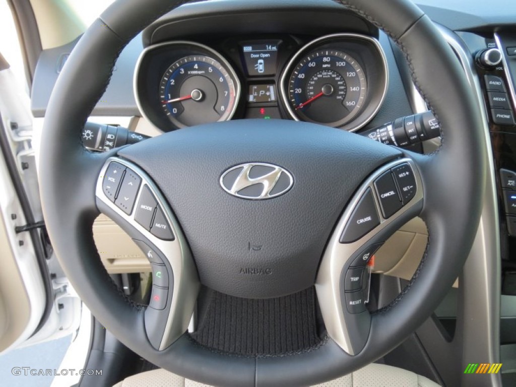 2013 Hyundai Elantra GT Beige Steering Wheel Photo #74206339