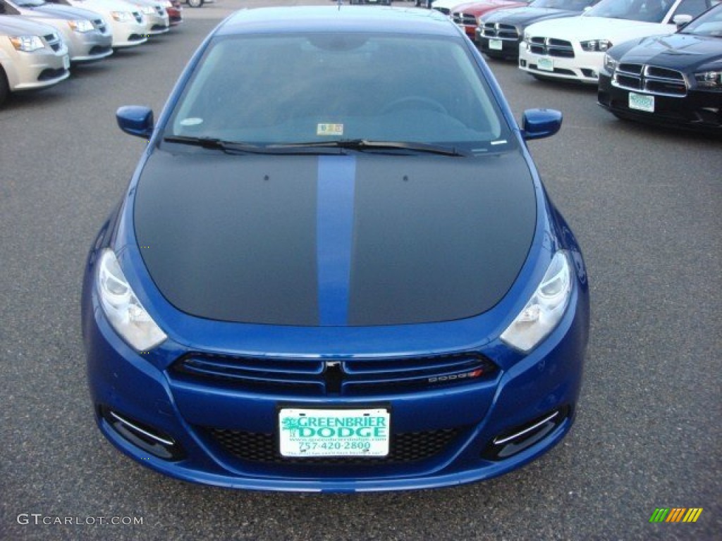 2013 Dart SXT - Blue Streak Pearl Coat / Black photo #8