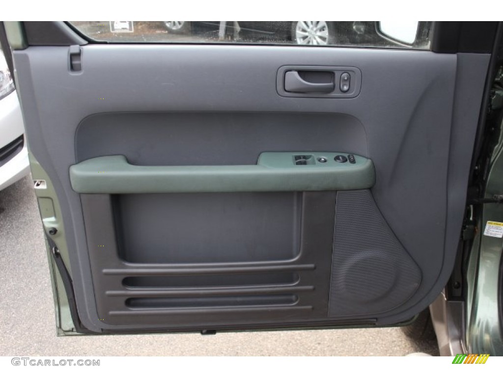 2005 Honda Element EX AWD Gray/Green Door Panel Photo #74211955