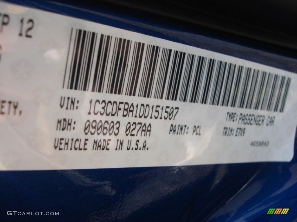 2013 Dart Color Code PCL for Blue Streak Pearl Coat Photo #74213918