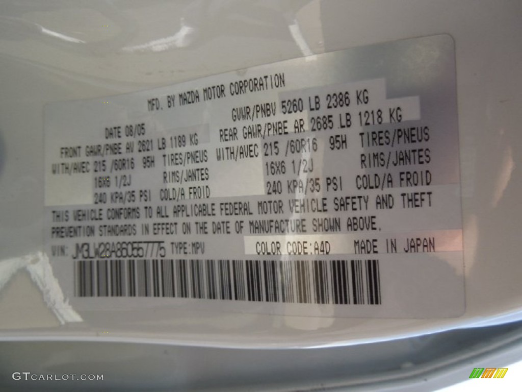 2006 MPV LX - Rally White / Beige photo #7