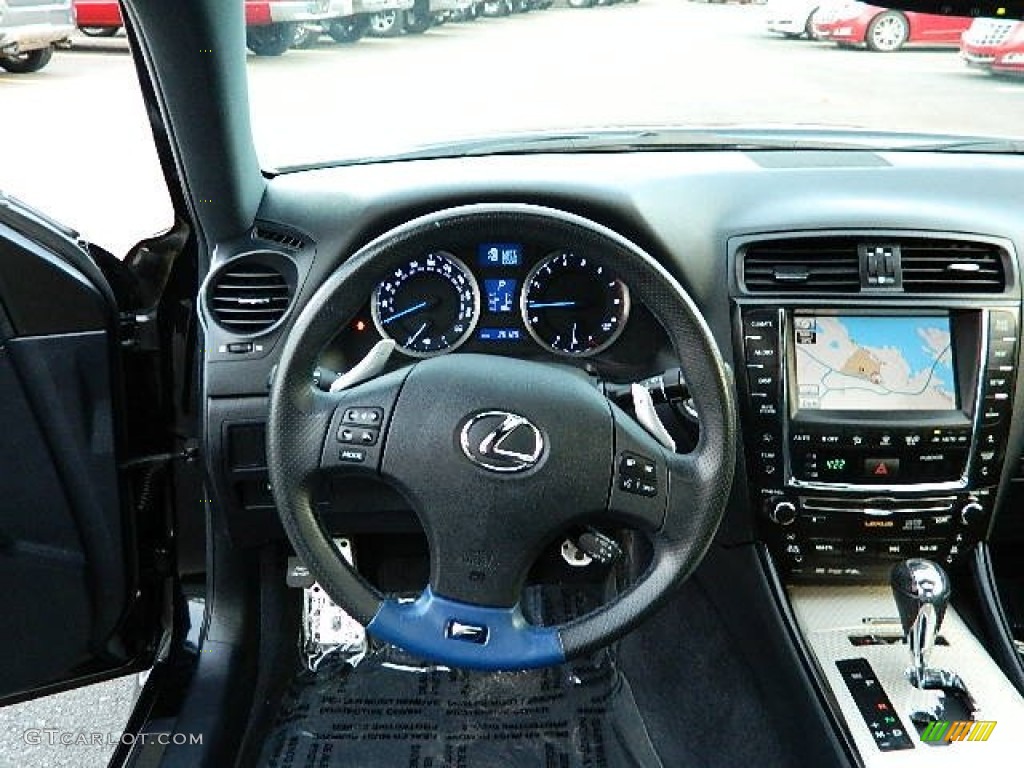 2010 Lexus IS F Black Steering Wheel Photo #74216770