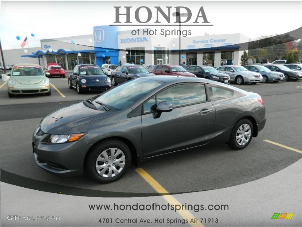 2012 Civic LX Coupe - Polished Metal Metallic / Gray photo #1