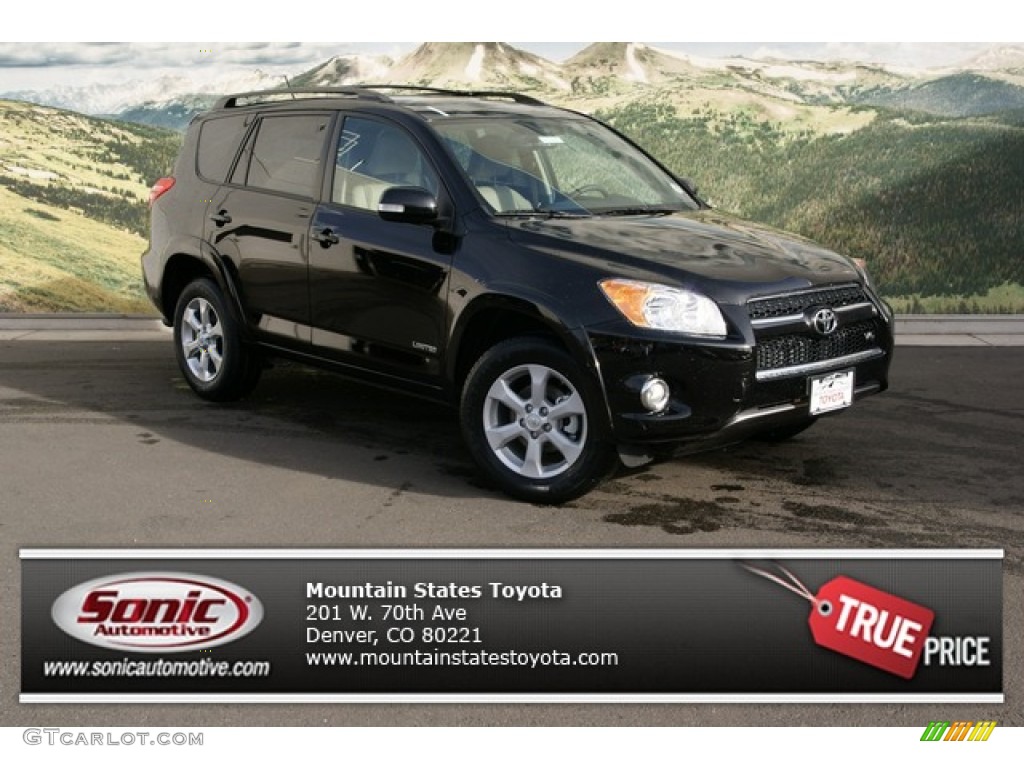 2012 RAV4 V6 Limited 4WD - Black / Sand Beige photo #1