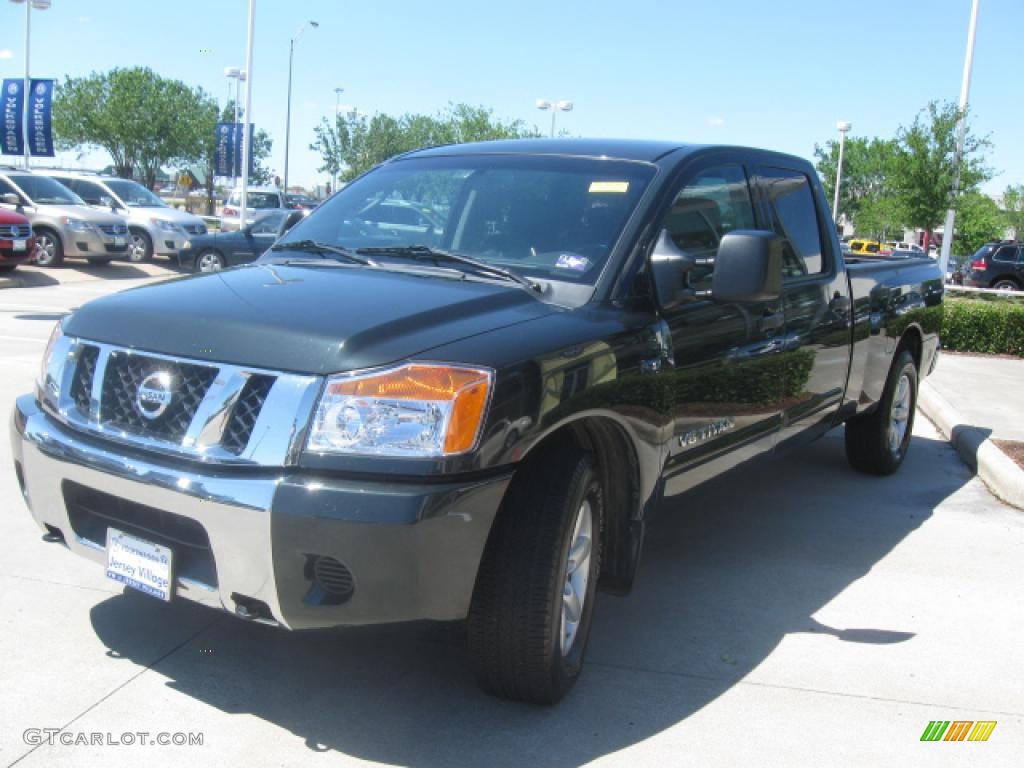 2008 Titan LE Crew Cab - Timberline Green / Charcoal photo #6