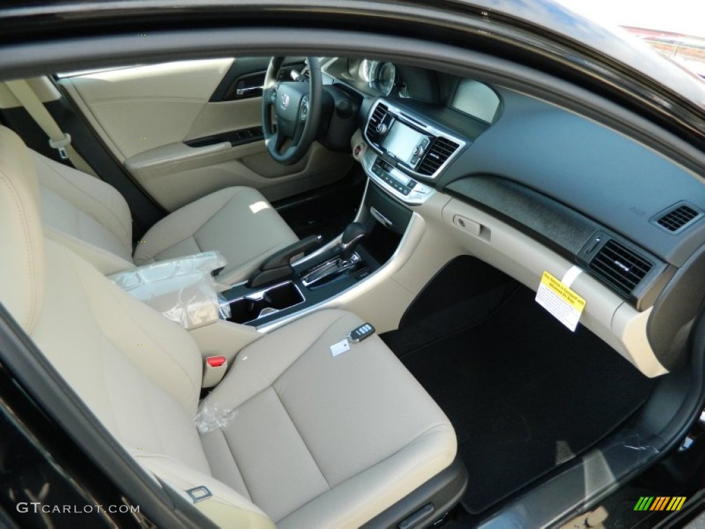 2013 Accord EX-L Sedan - Crystal Black Pearl / Ivory photo #13