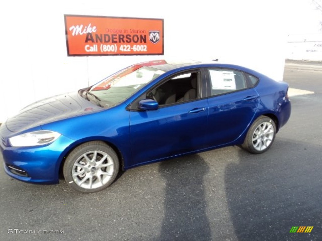 2013 Dart SXT - Blue Streak Pearl Coat / Black photo #1