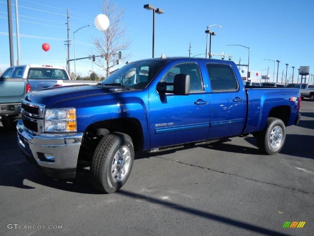 2013 Silverado 2500HD LTZ Crew Cab 4x4 - Blue Topaz Metallic / Ebony photo #6