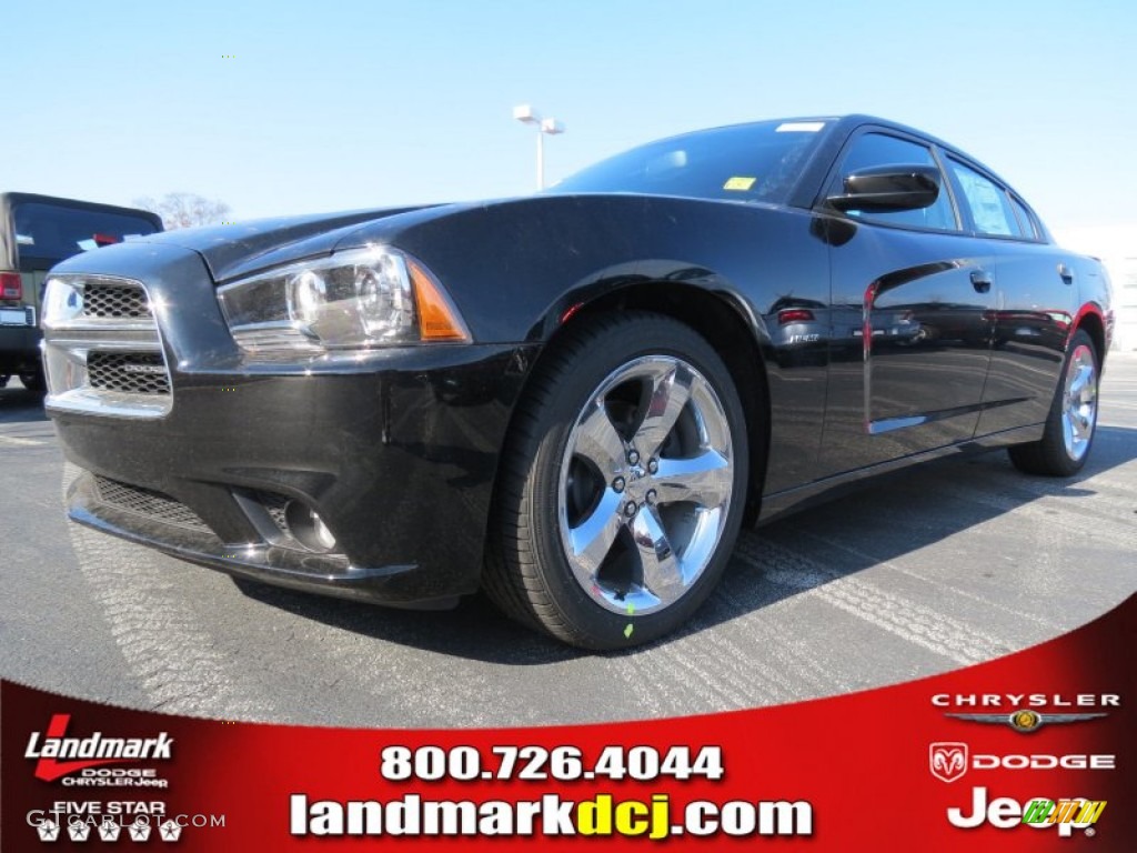 2013 Charger R/T - Pitch Black / Black/Light Frost Beige photo #1