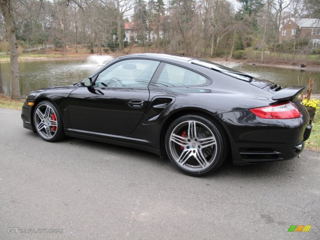 2007 911 Turbo Coupe - Basalt Black Metallic / Black/Terracotta photo #4