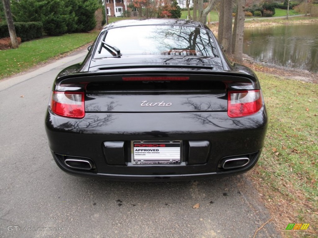 2007 911 Turbo Coupe - Basalt Black Metallic / Black/Terracotta photo #5