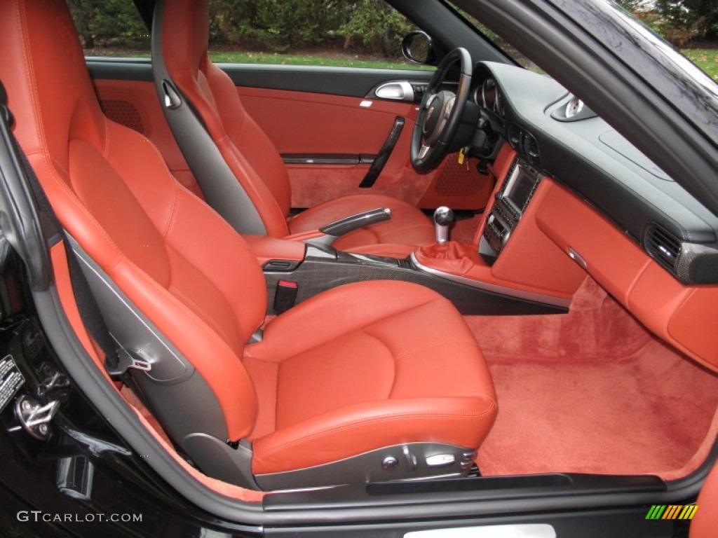 Black/Terracotta Interior 2007 Porsche 911 Turbo Coupe Photo #74226268