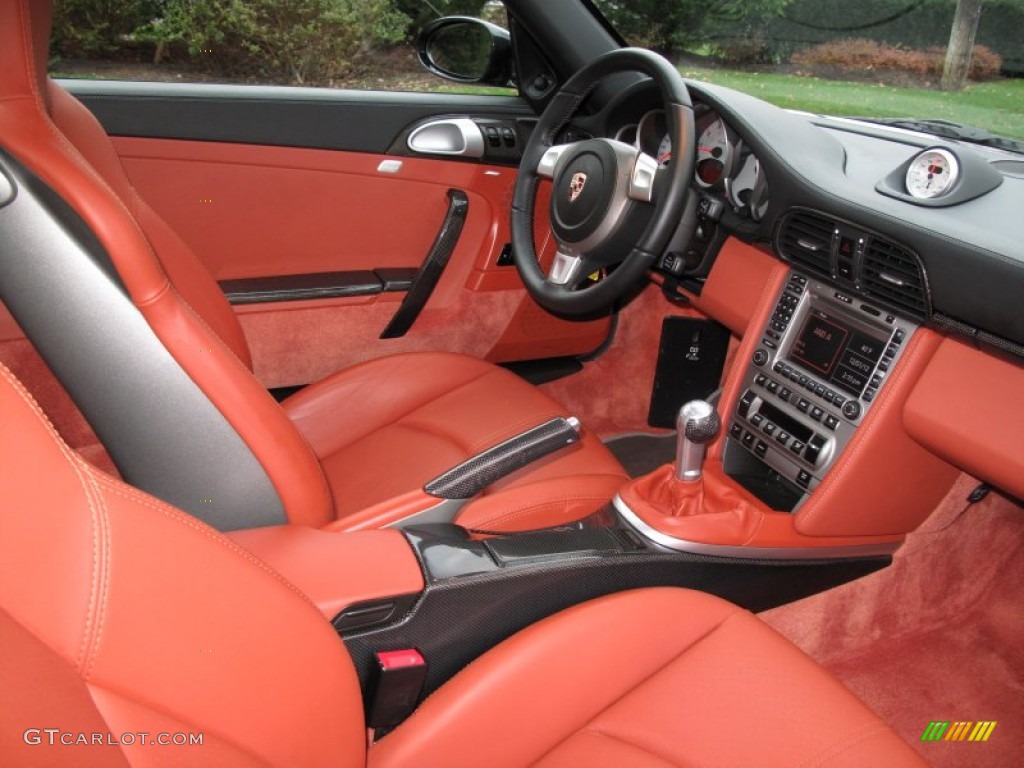 Black/Terracotta Interior 2007 Porsche 911 Turbo Coupe Photo #74226290