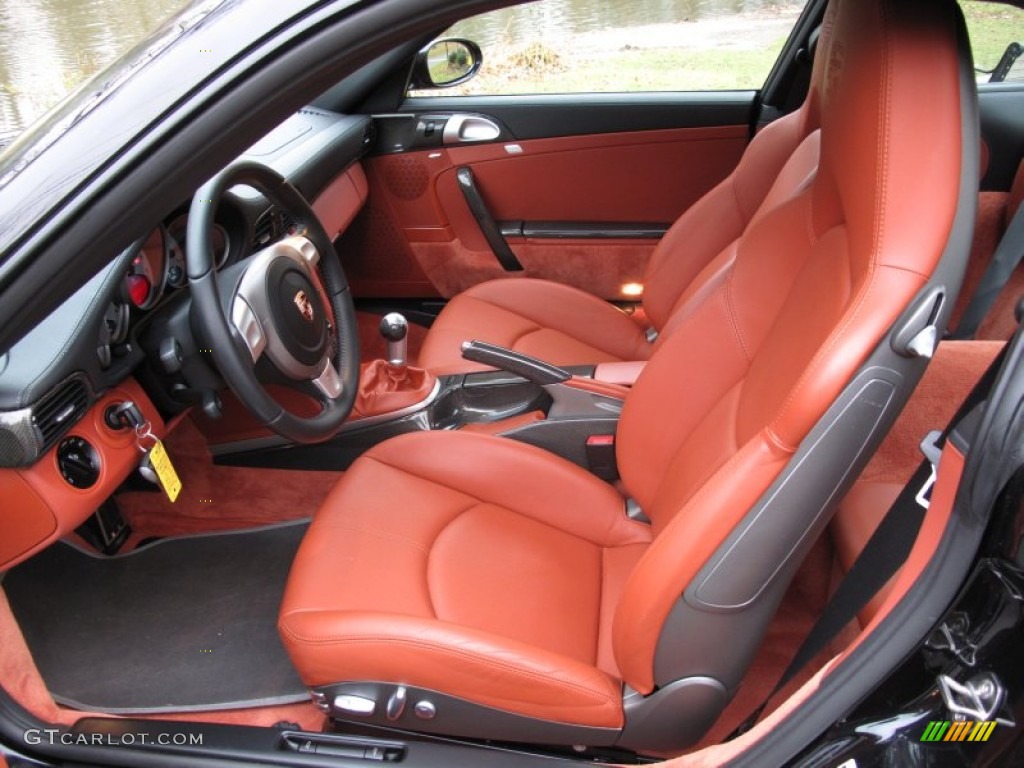 Black/Terracotta Interior 2007 Porsche 911 Turbo Coupe Photo #74226375