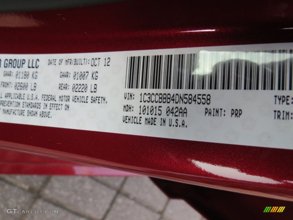 2013 200 Color Code PRP for Deep Cherry Red Crystal Pearl Photo #74228375
