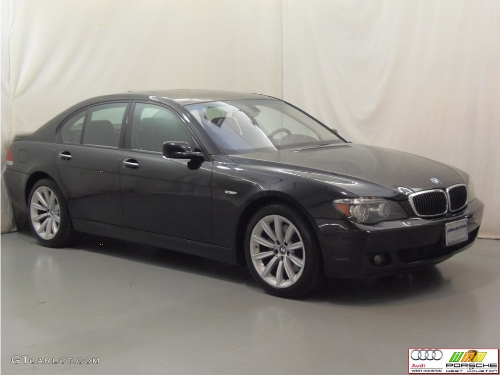 2007 7 Series 750i Sedan - Black Sapphire Metallic / Black photo #2