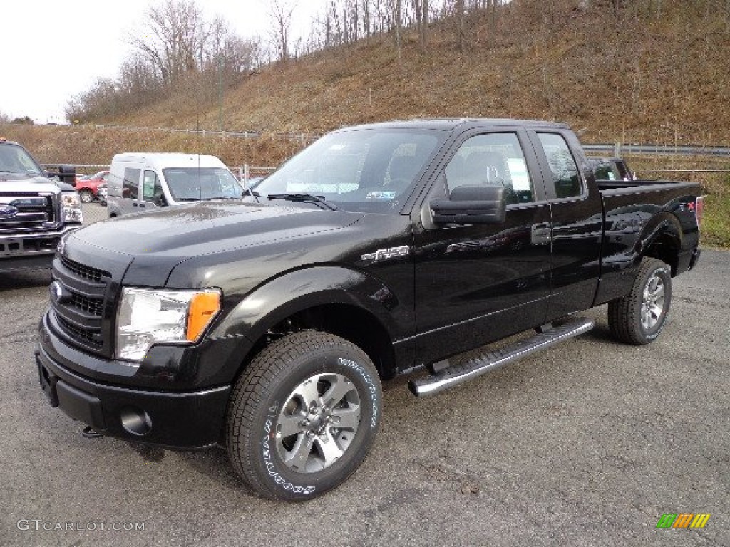 2013 F150 STX SuperCab 4x4 - Tuxedo Black Metallic / Steel Gray photo #5